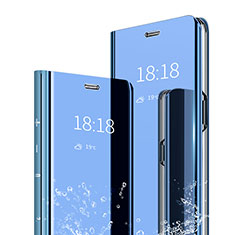 Handytasche Stand Schutzhülle Leder Rahmen Spiegel Tasche für Xiaomi Mi 9 Lite Blau