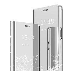 Handytasche Stand Schutzhülle Leder Rahmen Spiegel Tasche für Xiaomi Mi 9 Pro Silber
