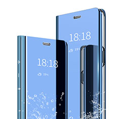 Handytasche Stand Schutzhülle Leder Rahmen Spiegel Tasche für Xiaomi Mi A2 Blau