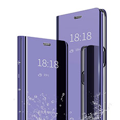 Handytasche Stand Schutzhülle Leder Rahmen Spiegel Tasche für Xiaomi Redmi Note 7 Pro Violett
