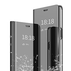 Handytasche Stand Schutzhülle Leder Rahmen Spiegel Tasche für Xiaomi Redmi Note 7 Schwarz