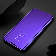 Handytasche Stand Schutzhülle Leder Rahmen Spiegel Tasche für Xiaomi Redmi Note 8 Violett