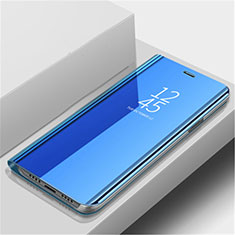 Handytasche Stand Schutzhülle Leder Rahmen Spiegel Tasche L02 für Huawei Nova 5 Pro Blau