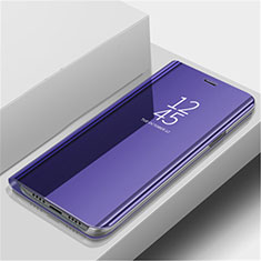 Handytasche Stand Schutzhülle Leder Rahmen Spiegel Tasche L02 für Huawei Nova 5 Pro Violett