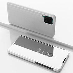 Handytasche Stand Schutzhülle Leder Rahmen Spiegel Tasche L02 für Huawei P40 Lite Silber