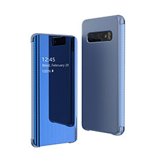 Handytasche Stand Schutzhülle Leder Rahmen Spiegel Tasche L05 für Samsung Galaxy S10 5G Blau