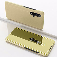 Handytasche Stand Schutzhülle Leder Rahmen Spiegel Tasche M01 für Huawei Honor 20 Gold