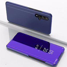 Handytasche Stand Schutzhülle Leder Rahmen Spiegel Tasche M01 für Huawei Honor 20 Violett
