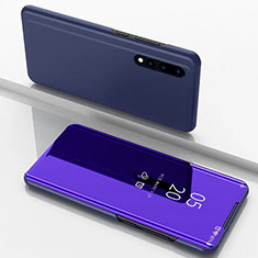 Handytasche Stand Schutzhülle Leder Rahmen Spiegel Tasche M01 für Samsung Galaxy A70 Violett