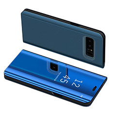 Handytasche Stand Schutzhülle Leder S01 für Samsung Galaxy Note 8 Duos N950F Blau
