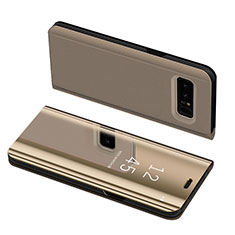 Handytasche Stand Schutzhülle Leder S01 für Samsung Galaxy Note 8 Duos N950F Gold