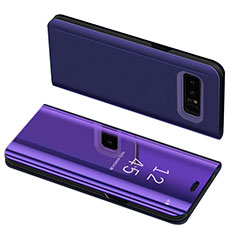 Handytasche Stand Schutzhülle Leder S01 für Samsung Galaxy Note 8 Duos N950F Violett