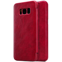 Handytasche Stand Schutzhülle Leder S01 für Samsung Galaxy S8 Plus Rot