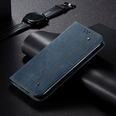 Handytasche Stand Schutzhülle Stoff B01S für Huawei P40 Blau