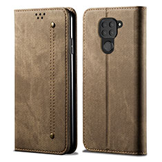 Handytasche Stand Schutzhülle Stoff B01S für Xiaomi Redmi Note 9 Kahki