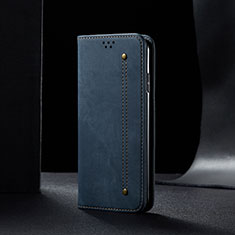 Handytasche Stand Schutzhülle Stoff B02S für Xiaomi Redmi 9C NFC Blau