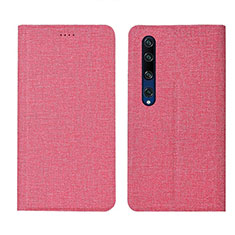 Handytasche Stand Schutzhülle Stoff für Xiaomi Mi 10 Rosa