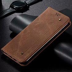 Handytasche Stand Schutzhülle Stoff für Xiaomi Mi Note 10 Lite Braun