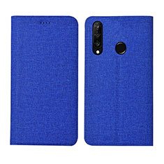 Handytasche Stand Schutzhülle Stoff H01 für Huawei P30 Lite Blau