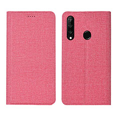 Handytasche Stand Schutzhülle Stoff H01 für Huawei P30 Lite Rosa