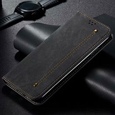 Handytasche Stand Schutzhülle Stoff H01 für Samsung Galaxy S20 Ultra Schwarz