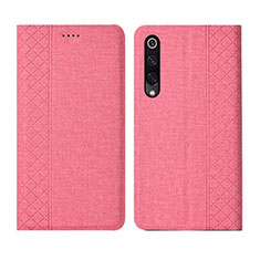 Handytasche Stand Schutzhülle Stoff H01 für Xiaomi Mi A3 Rosa