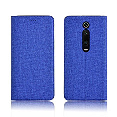 Handytasche Stand Schutzhülle Stoff H01 für Xiaomi Redmi K20 Blau