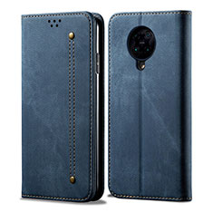 Handytasche Stand Schutzhülle Stoff H01 für Xiaomi Redmi K30 Pro 5G Blau
