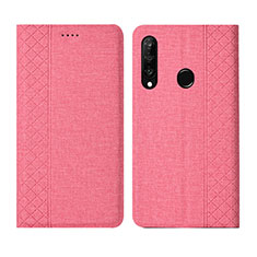 Handytasche Stand Schutzhülle Stoff H02 für Huawei P30 Lite Rosa
