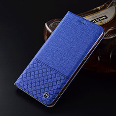 Handytasche Stand Schutzhülle Stoff H12P für Samsung Galaxy A20s Blau