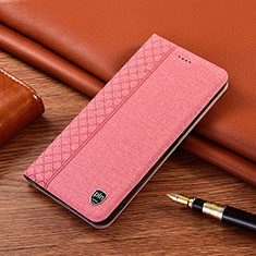 Handytasche Stand Schutzhülle Stoff H12P für Samsung Galaxy M21s Rosa