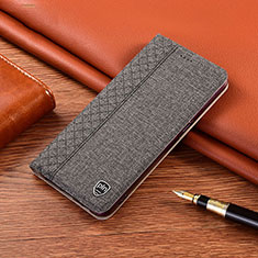 Handytasche Stand Schutzhülle Stoff H12P für Samsung Galaxy Note 10 5G Grau
