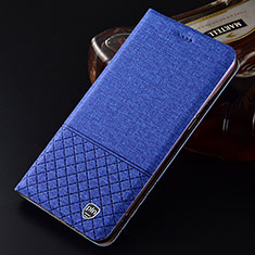 Handytasche Stand Schutzhülle Stoff H12P für Samsung Galaxy S21 Plus 5G Blau