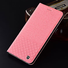 Handytasche Stand Schutzhülle Stoff H12P für Xiaomi Mi Note 10 Lite Rosa