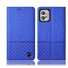 Handytasche Stand Schutzhülle Stoff H13P für Motorola Moto G32 Blau