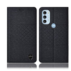 Handytasche Stand Schutzhülle Stoff H13P für Motorola Moto G71 5G Schwarz