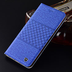 Handytasche Stand Schutzhülle Stoff H13P für Samsung Galaxy A21s Blau