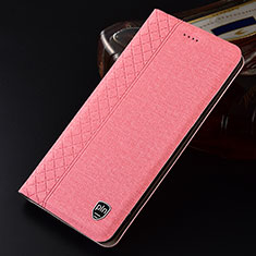 Handytasche Stand Schutzhülle Stoff H13P für Samsung Galaxy S21 5G Rosa