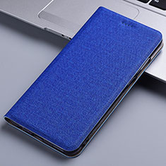 Handytasche Stand Schutzhülle Stoff H13P für Xiaomi Mi Note 10 Lite Blau