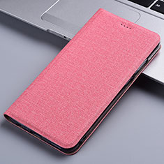 Handytasche Stand Schutzhülle Stoff H13P für Xiaomi Mi Note 10 Lite Rosa