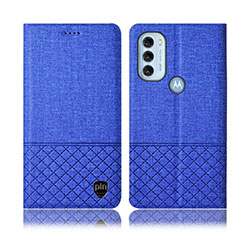 Handytasche Stand Schutzhülle Stoff H14P für Motorola Moto G71 5G Blau