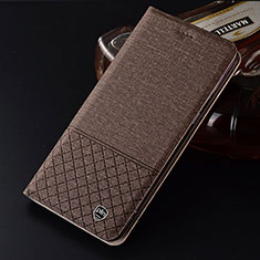 Handytasche Stand Schutzhülle Stoff H14P für Samsung Galaxy Note 20 Ultra 5G Braun