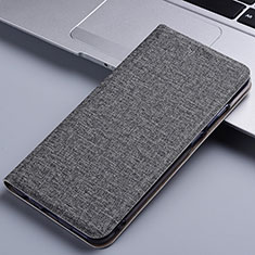 Handytasche Stand Schutzhülle Stoff H21P für Samsung Galaxy A51 5G Grau