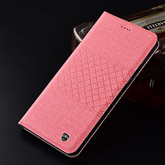 Handytasche Stand Schutzhülle Stoff H21P für Xiaomi Poco M4 5G Rosa