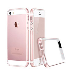 Hülle Luxus Aluminium Metall Rahmen für Apple iPhone 5S Rosa