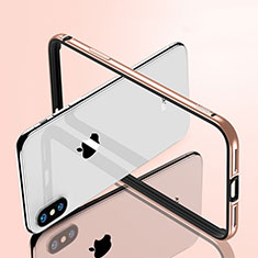 Hülle Luxus Aluminium Metall Rahmen für Apple iPhone Xs Gold