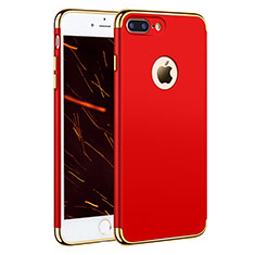 Hülle Luxus Metall Rahmen und Kunststoff F05 für Apple iPhone 8 Plus Rot
