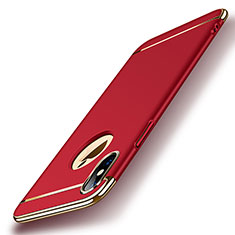 Hülle Luxus Metall Rahmen und Kunststoff für Apple iPhone Xs Max Rot