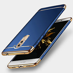 Hülle Luxus Metall Rahmen und Kunststoff M02 für Huawei Honor 6X Blau