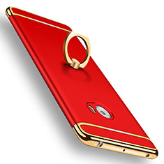Hülle Luxus Metall Rahmen und Kunststoff mit Fingerring Ständer für Xiaomi Mi Note 2 Special Edition Rot